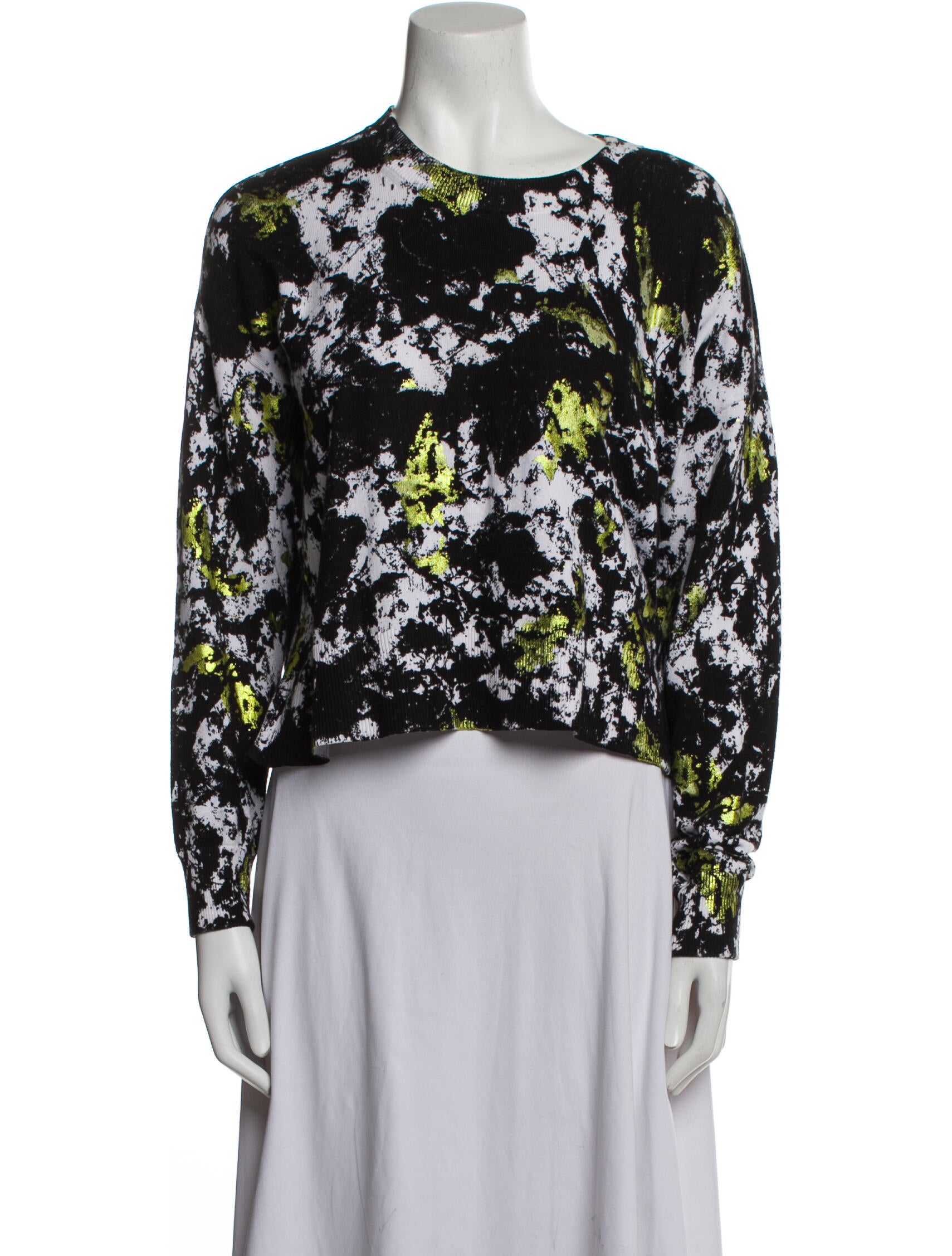 Alice + Olivia Printed Crew Neck Sweater