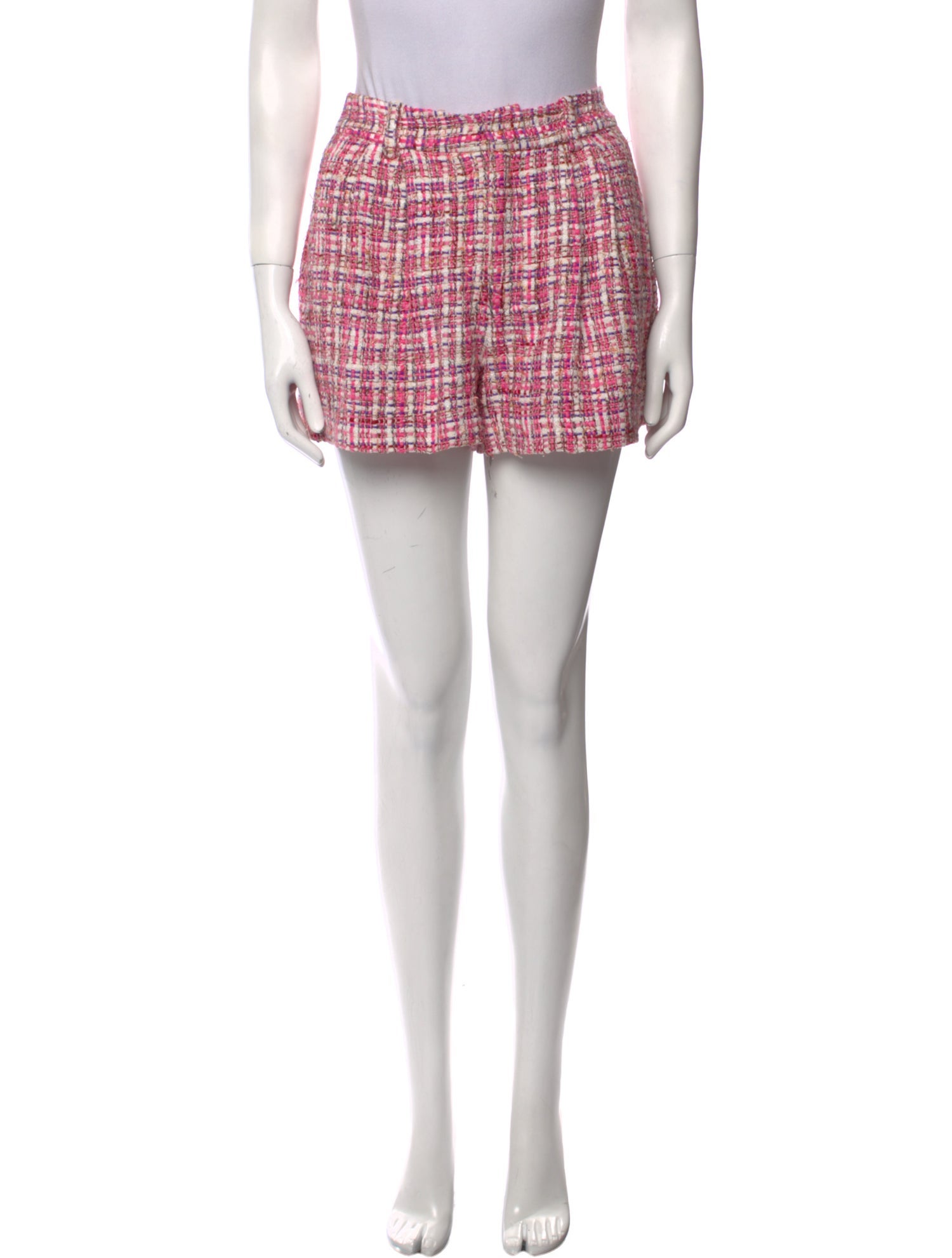 Alice + Olivia Tweed Pattern Mini Shorts