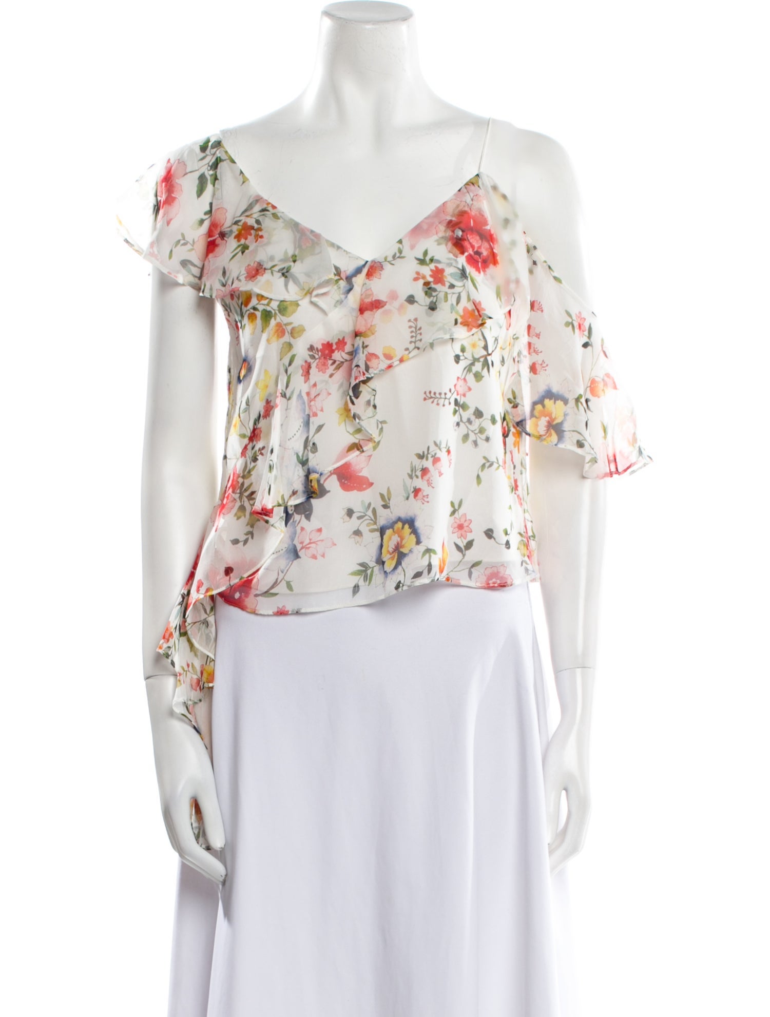 Alice + Olivia Silk Floral Print Blouse