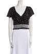 Alice + Olivia Polka Dot Print V-Neck Crop Top
