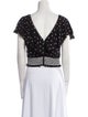 Alice + Olivia Polka Dot Print V-Neck Crop Top