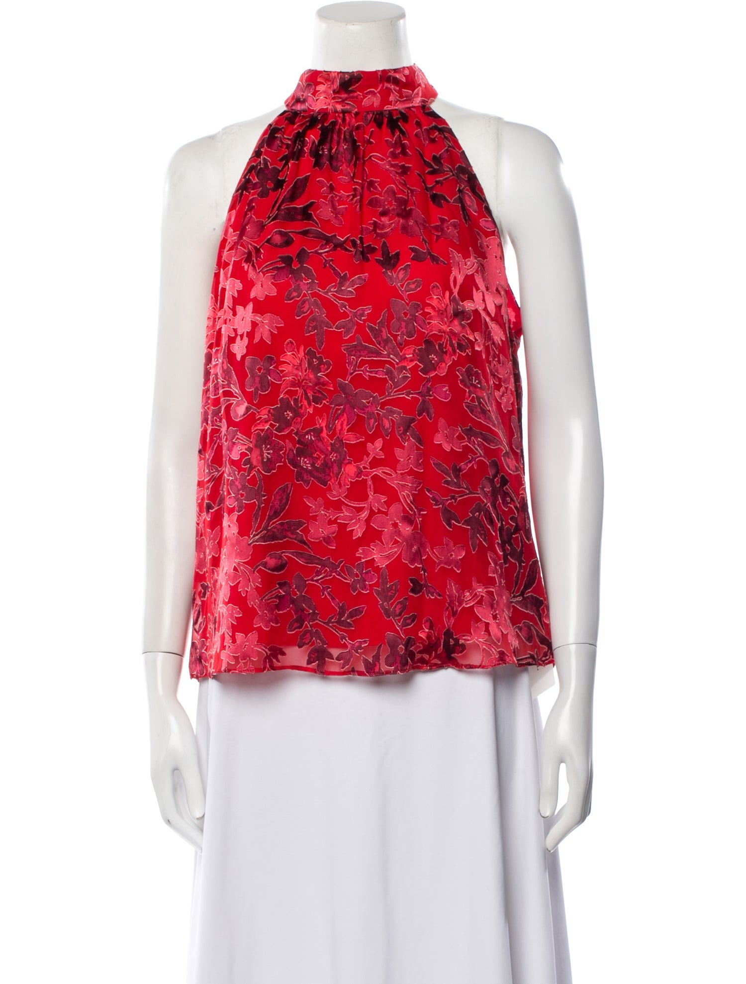 Alice + Olivia Floral Print Halterneck Blouse