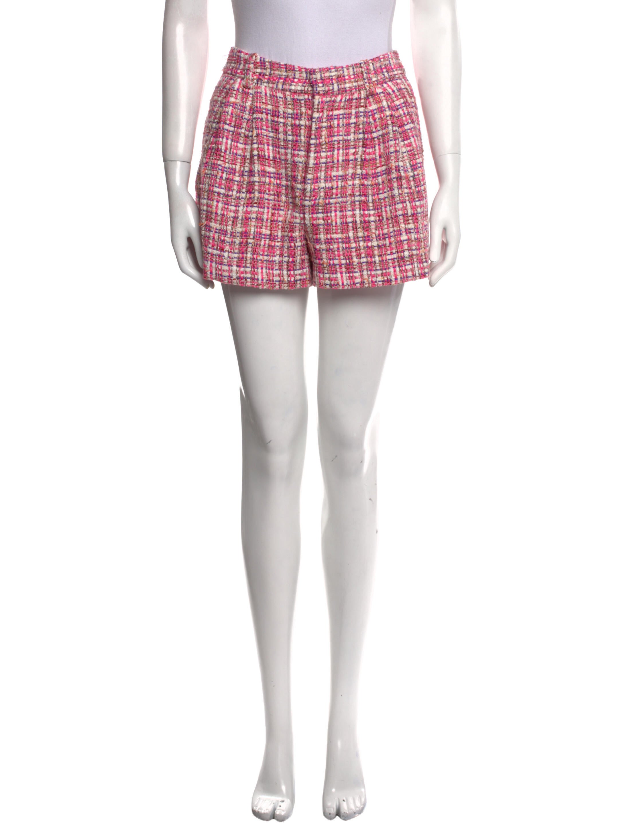 Alice + Olivia Tweed Pattern Mini Shorts