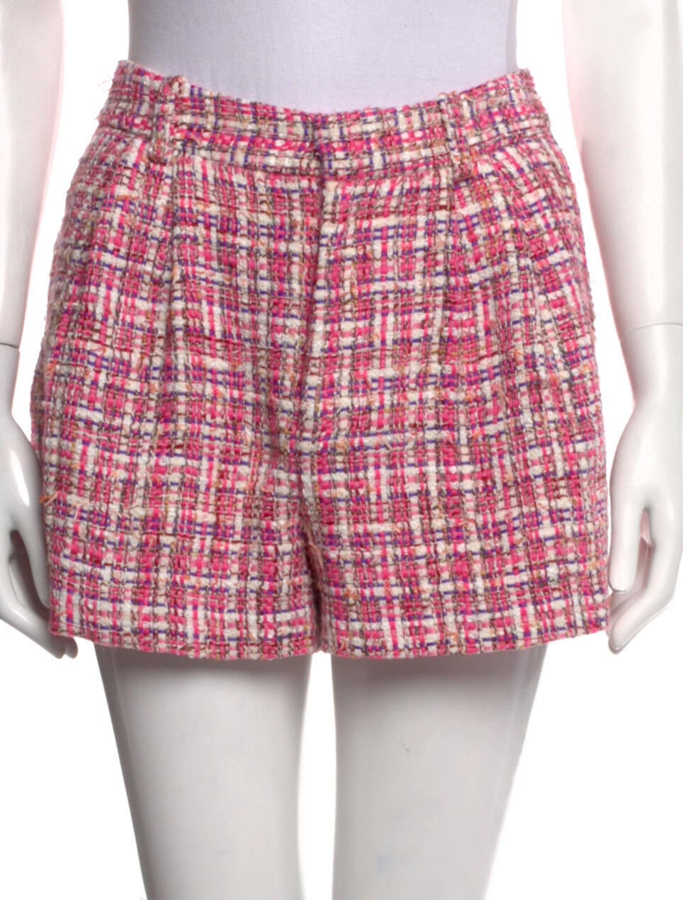 Alice + Olivia Tweed Pattern Mini Shorts