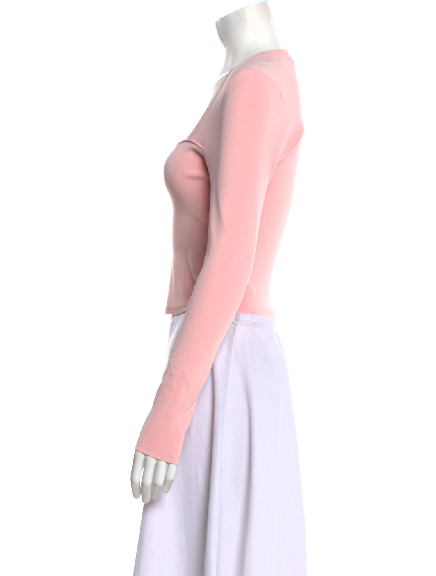 Alice + Olivia Square Neckline Long Sleeve Crop Top