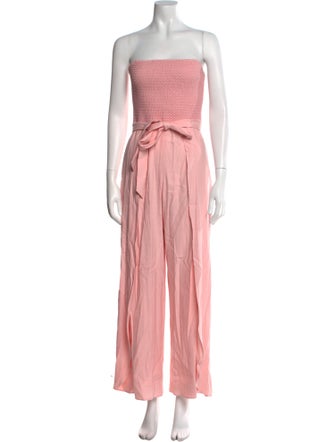 Alice + Olivia Linen Strapless Jumpsuit
