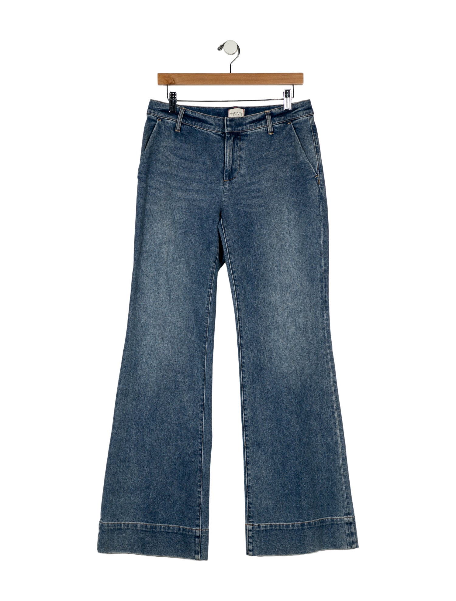 Alice + Olivia Mid-Rise Wide Leg Jeans