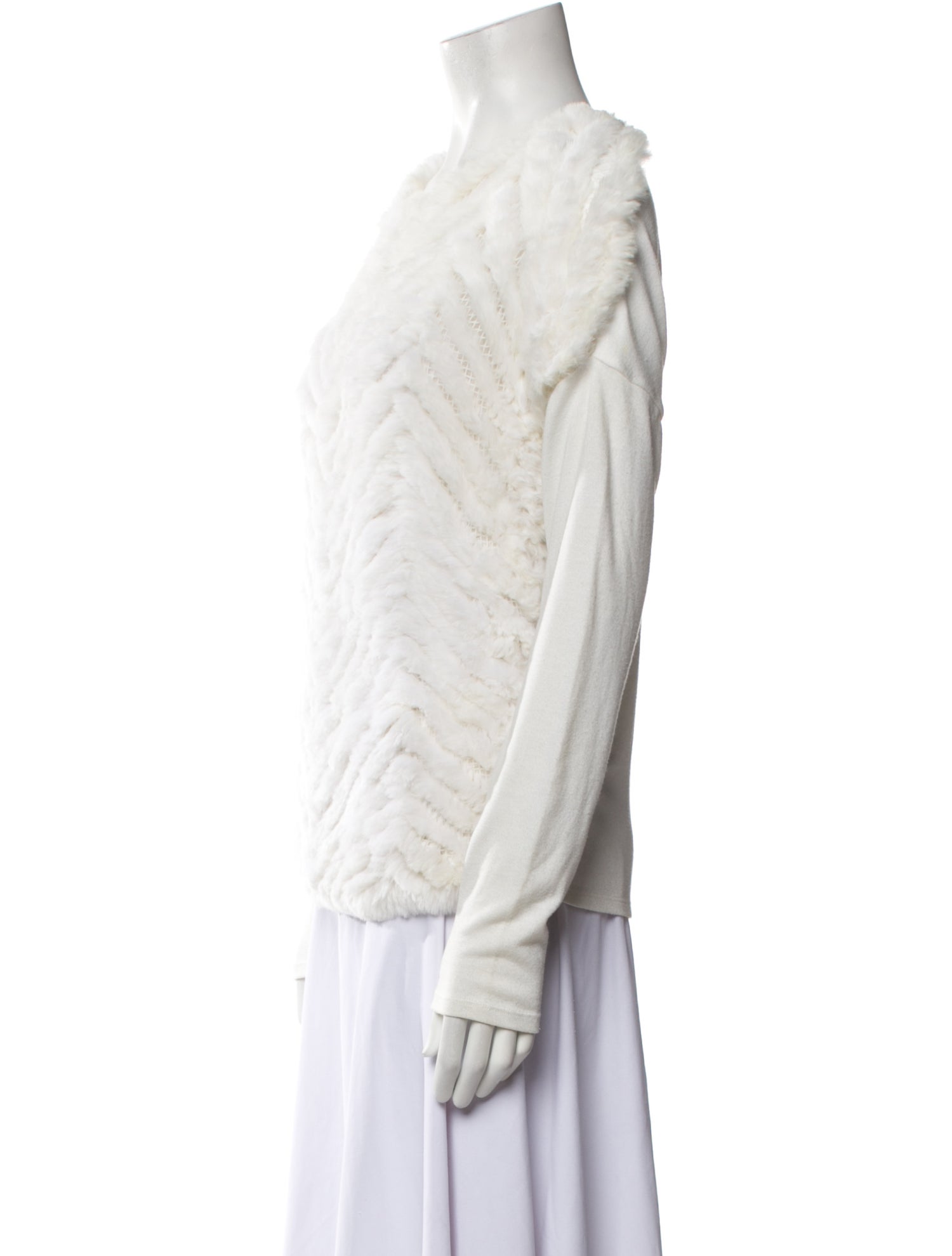 Alice + Olivia Fur Crew Neck Sweater