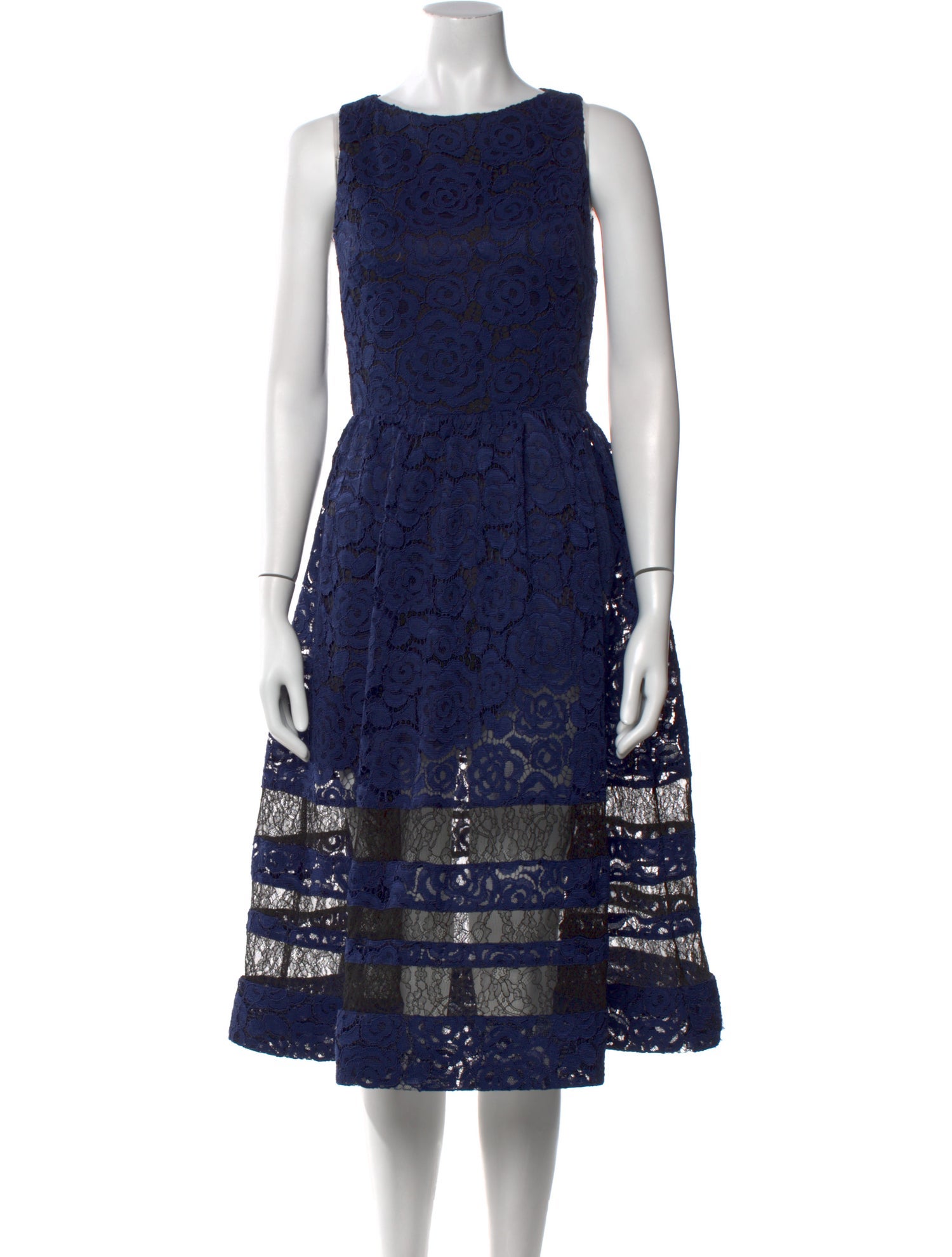 Alice + Olivia Lace Pattern Midi Length Dress