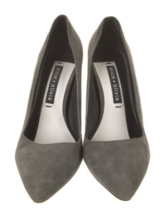 Alice + Olivia Suede Whipstitch Trim Pumps