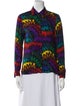 Alice + Olivia Printed Long Sleeve Button-Up Top