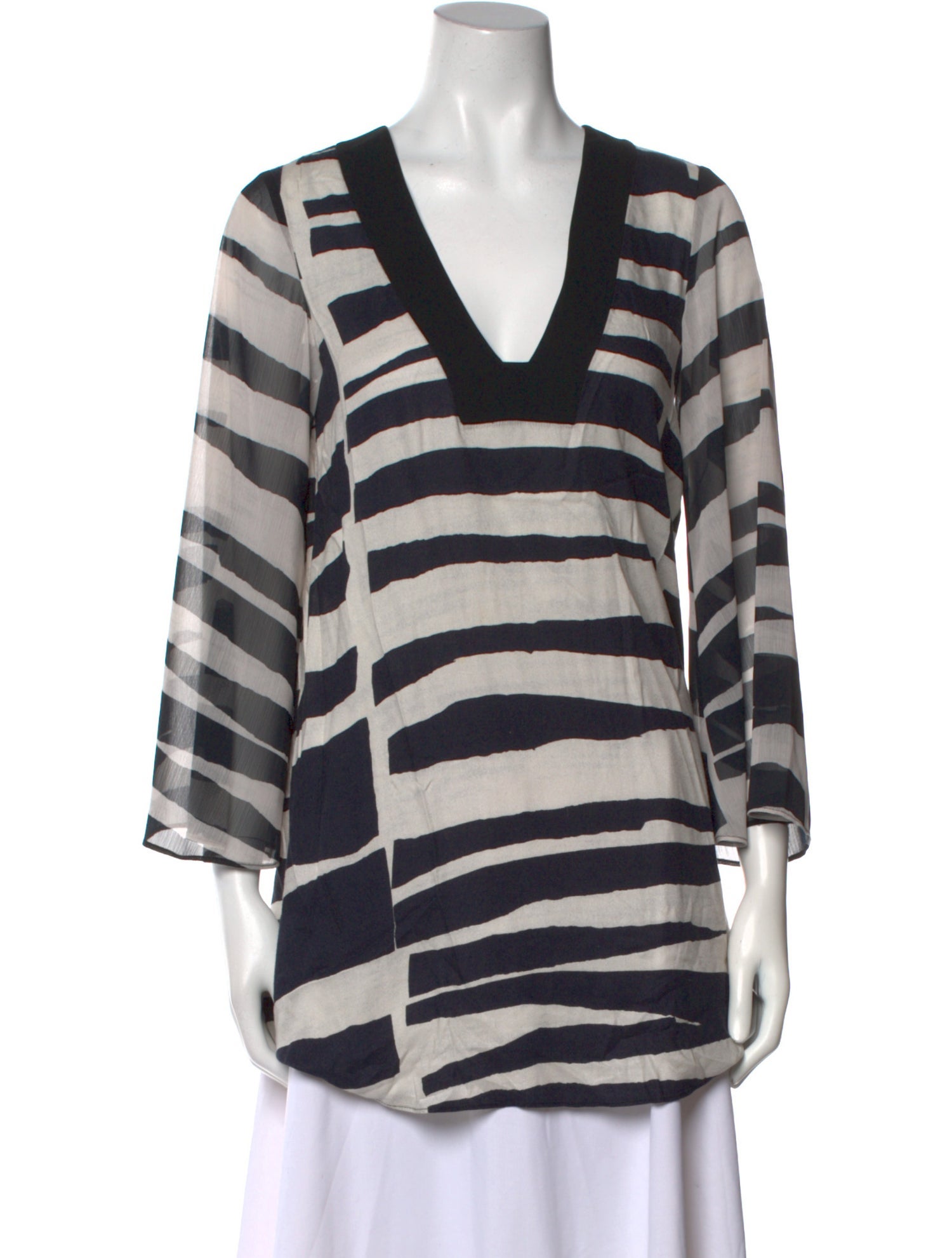 Alice + Olivia Striped V-Neck Tunic