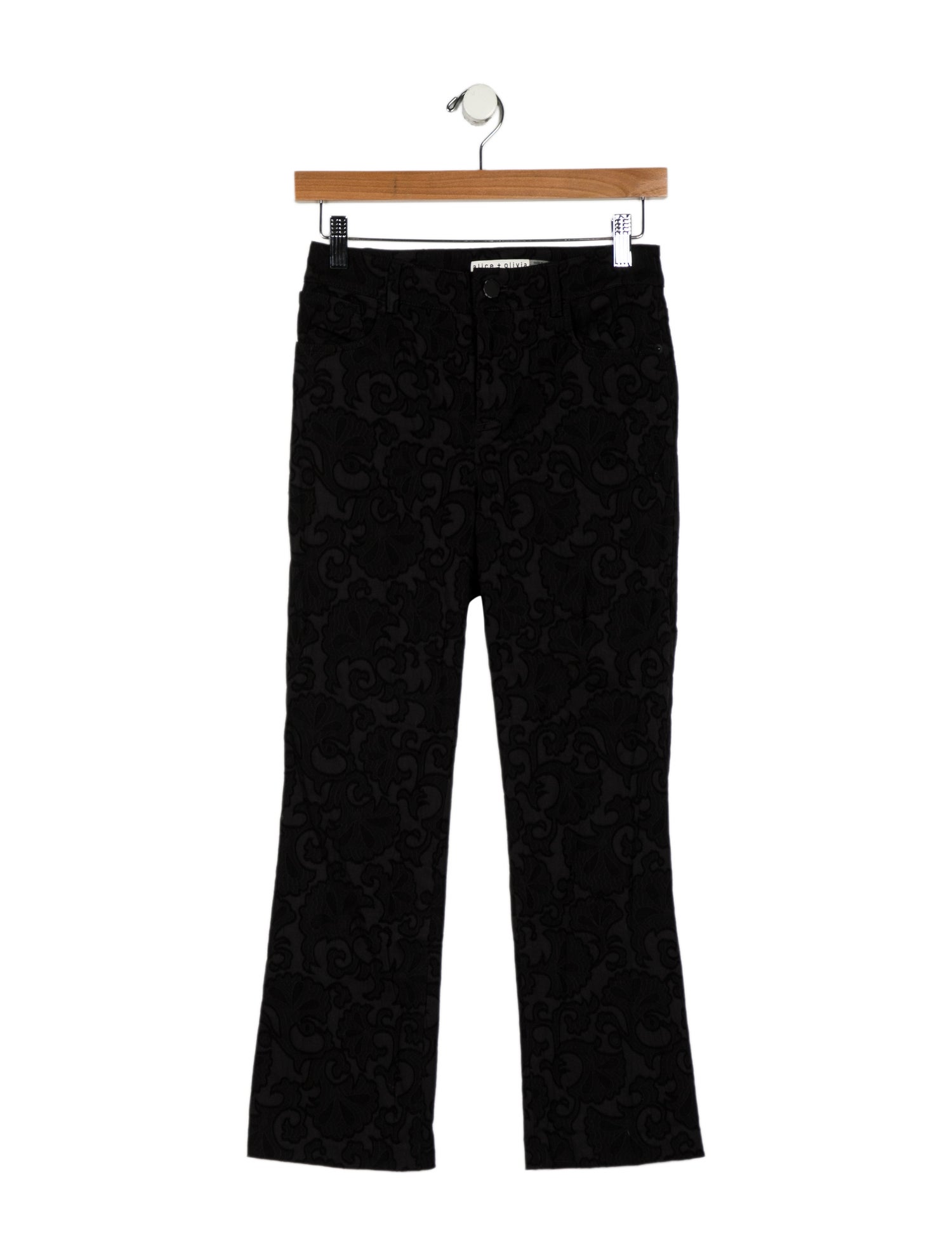 Alice + Olivia Mid-Rise Straight Leg Jeans