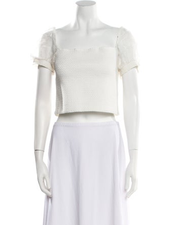 Alice + Olivia Nylon Square Neckline Crop Top