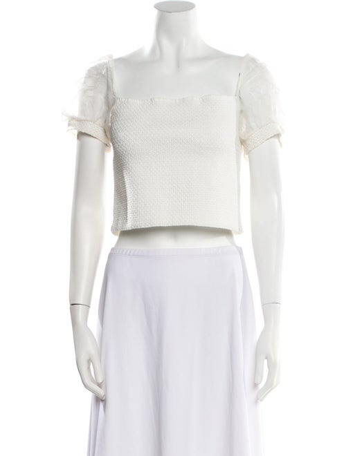 Alice + Olivia Nylon Square Neckline Crop Top