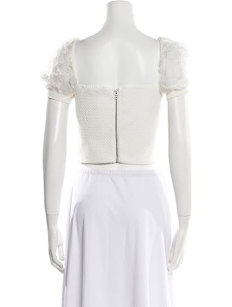 Alice + Olivia Nylon Square Neckline Crop Top