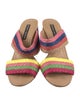 Alice + Olivia Straw Colorblock Pattern Slides
