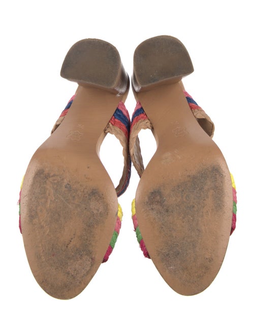 Alice + Olivia Straw Colorblock Pattern Slides