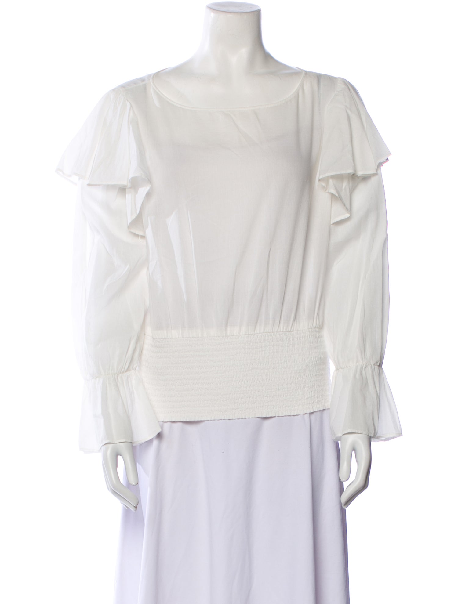 Alice + Olivia Bateau Neckline Three-Quarter Sleeve Blouse