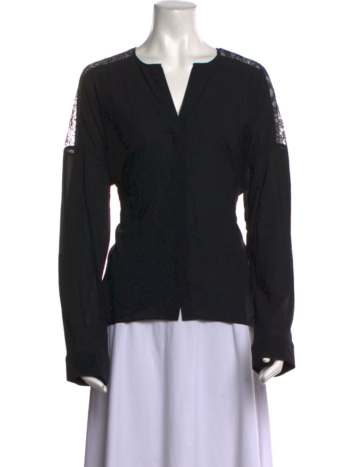 Alice + Olivia Silk V-Neck Blouse