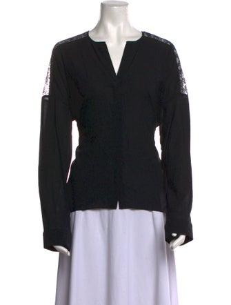 Alice + Olivia Silk V-Neck Blouse