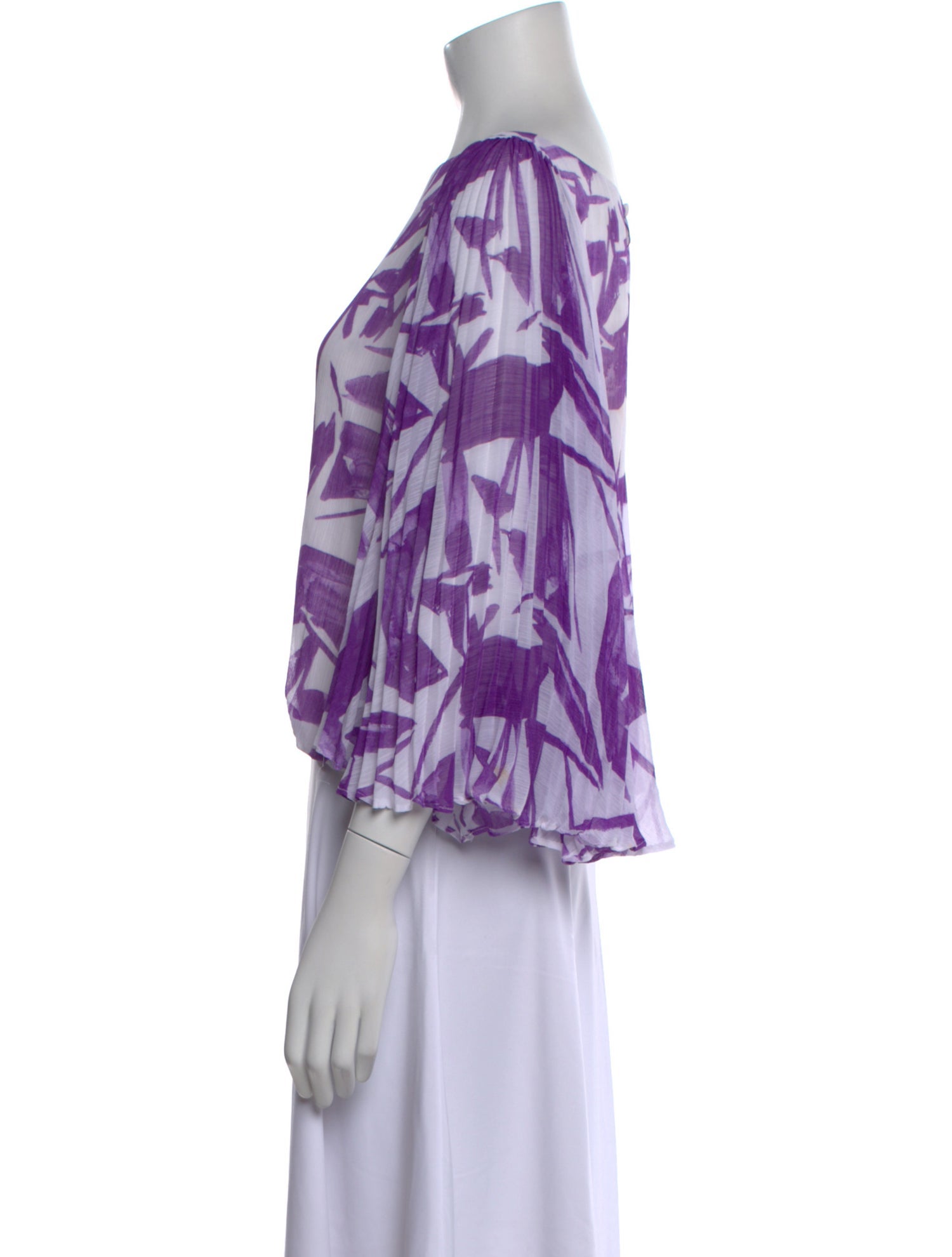 Alice + Olivia Printed Bateau Neckline Blouse