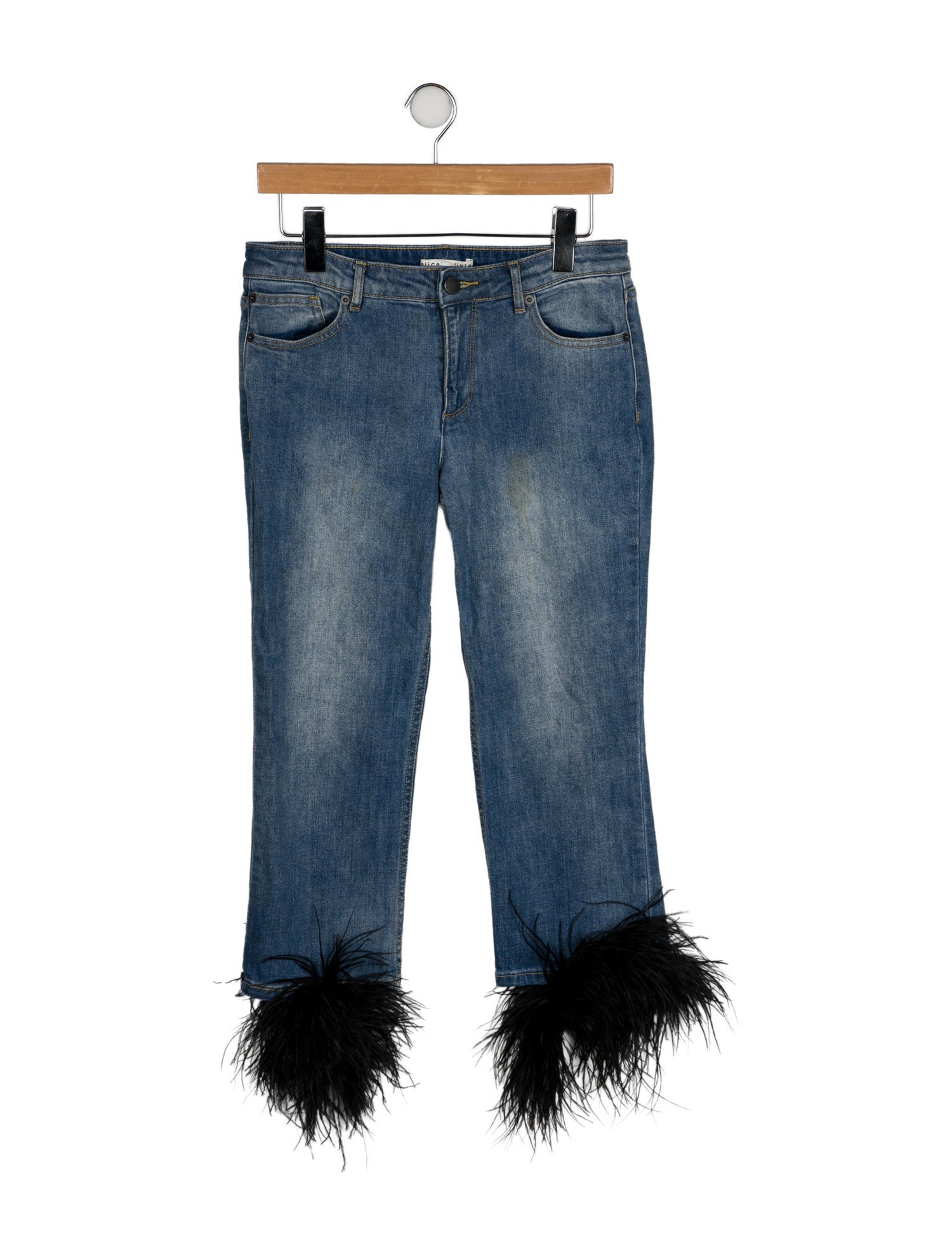Alice + Olivia Mid-Rise Straight Leg Jeans