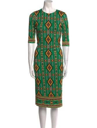 Alice + Olivia Printed Midi Length Dress