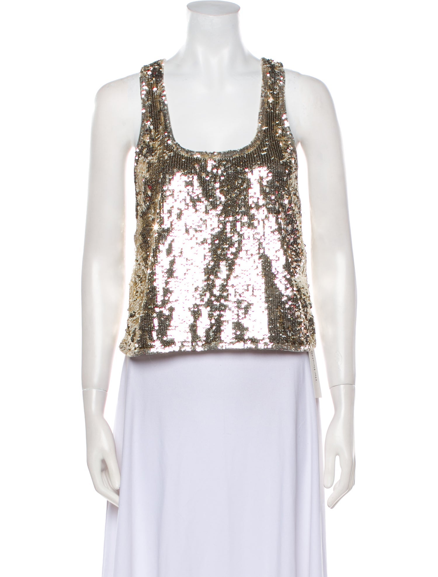 Alice + Olivia Scoop Neck Sleeveless Crop Top