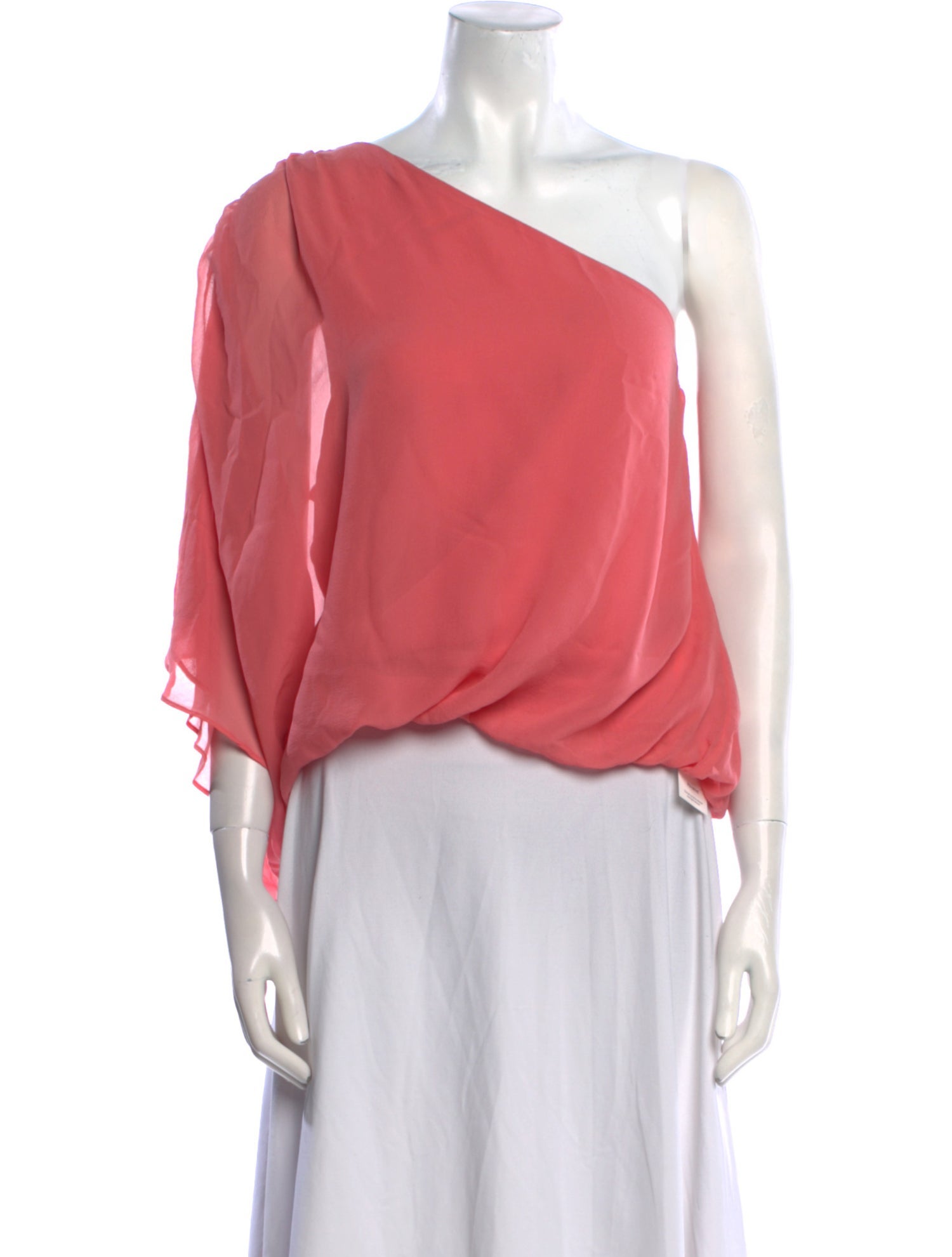 Alice + Olivia Silk One-Shoulder Blouse