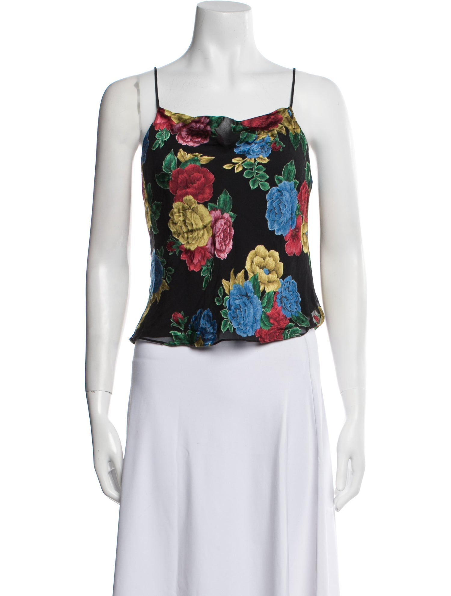 Alice + Olivia Silk Floral Print Crop Top