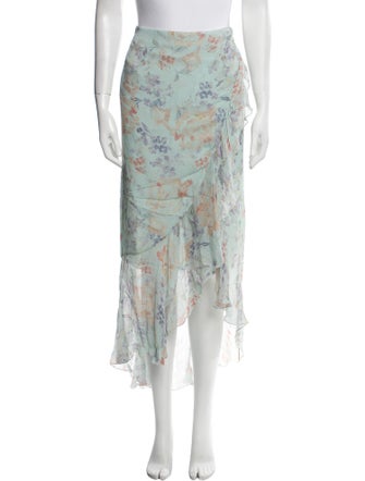 Alice + Olivia Floral Print Midi Length Skirt