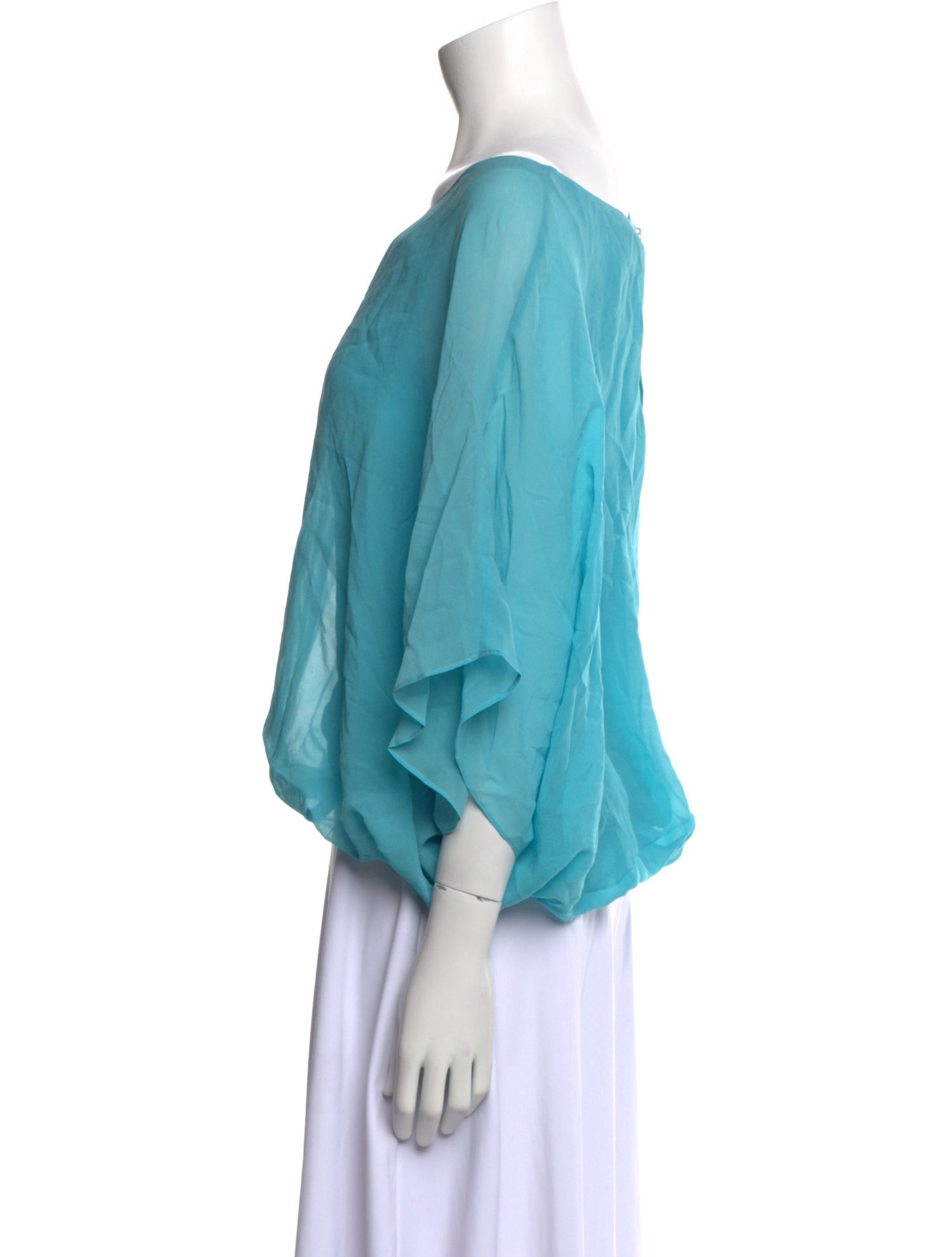 Alice + Olivia Silk Bateau Neckline Blouse