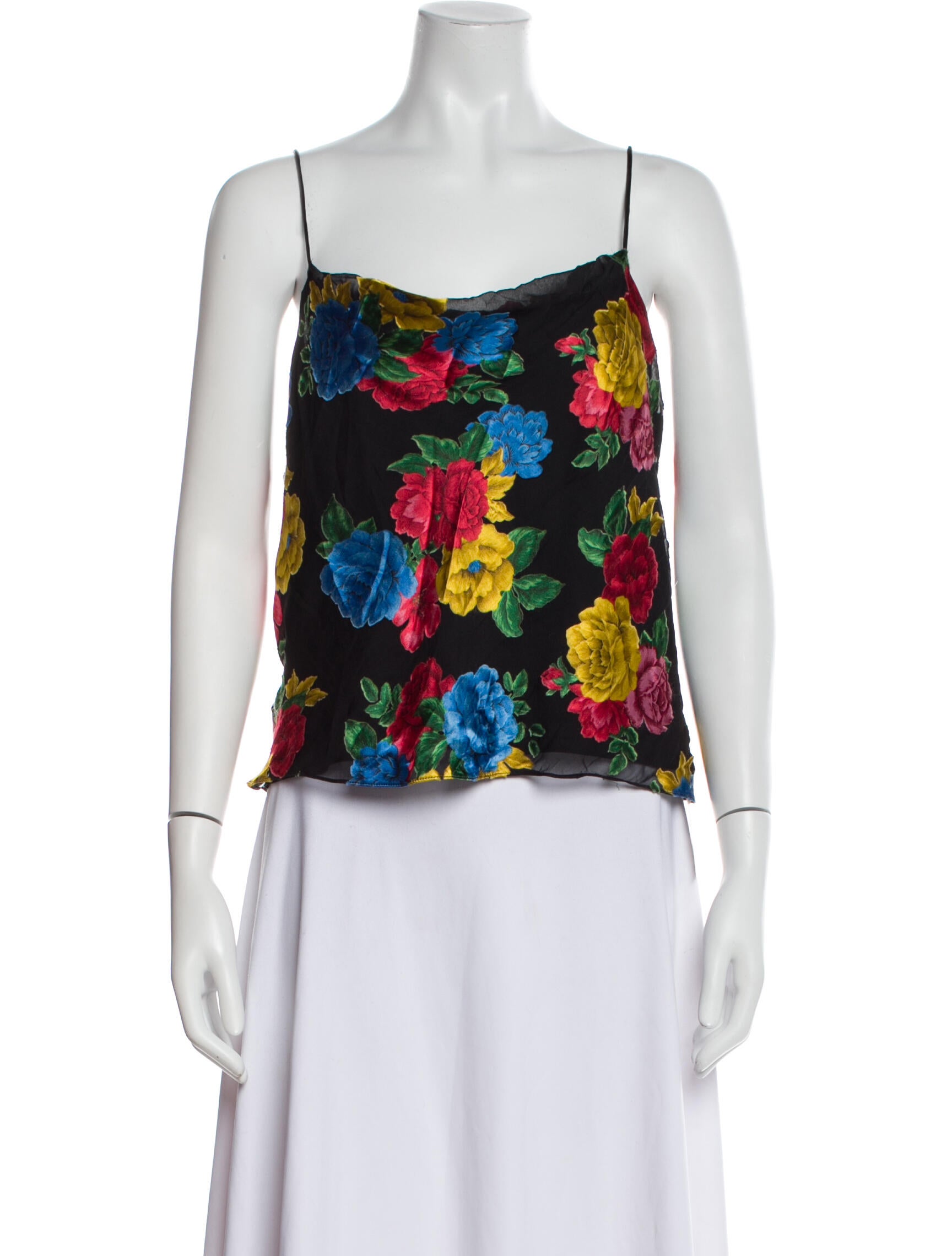 Alice + Olivia Floral Print Square Neckline Crop Top