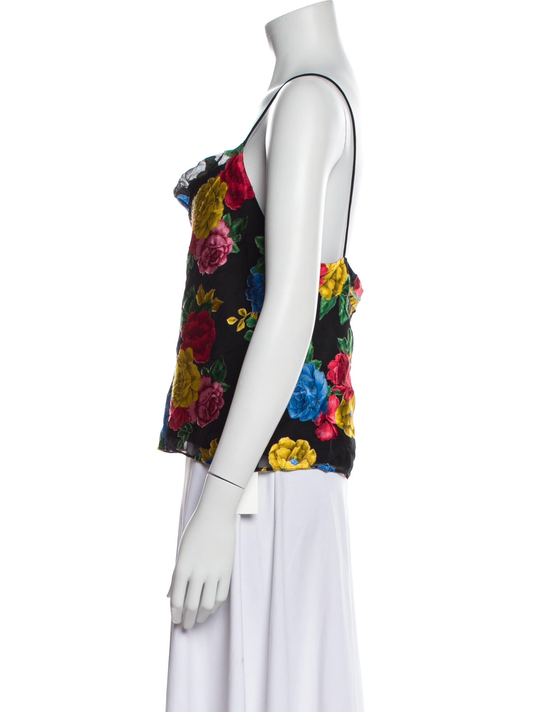 Alice + Olivia Floral Print Square Neckline Crop Top