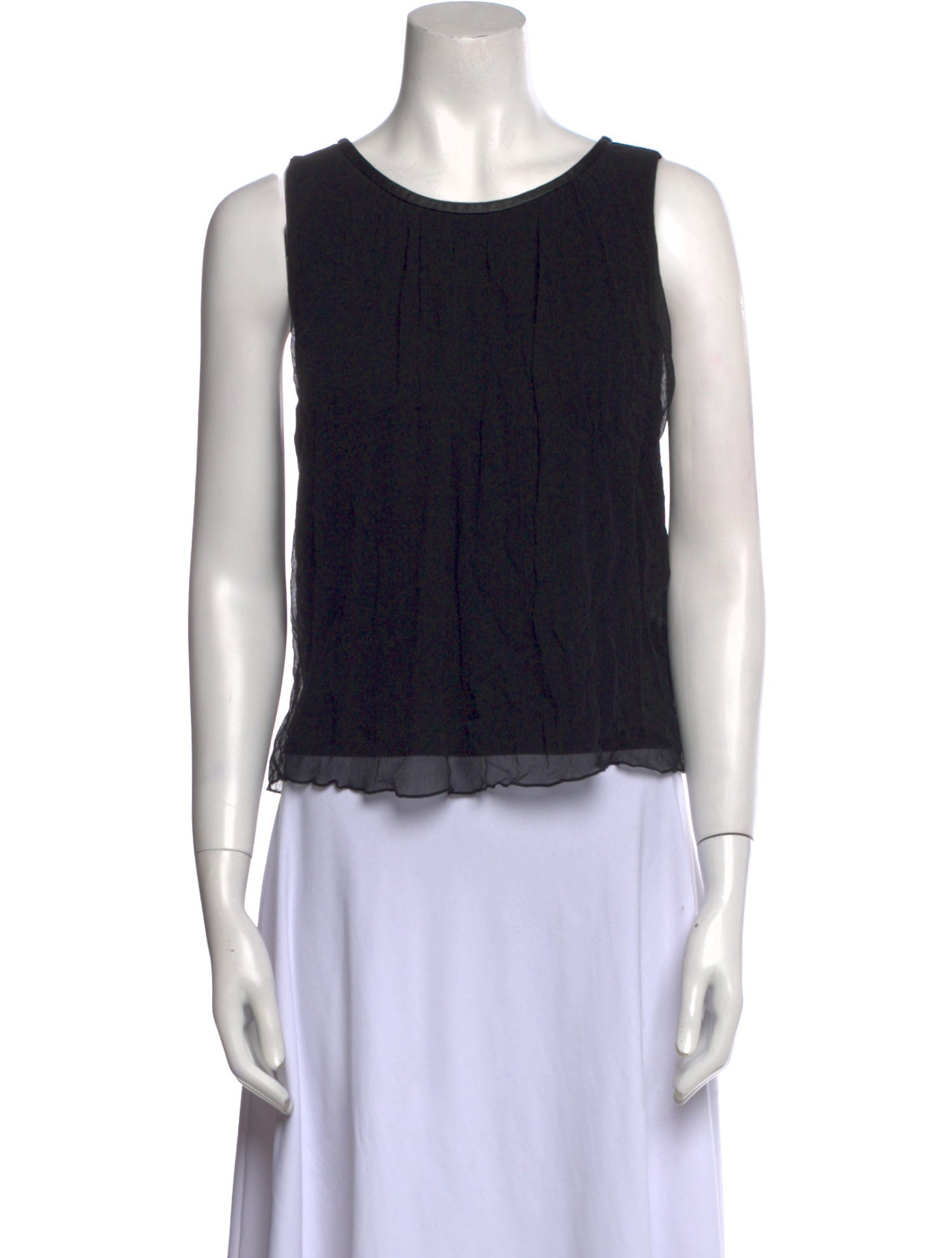 Alice + Olivia Leather Scoop Neck Crop Top