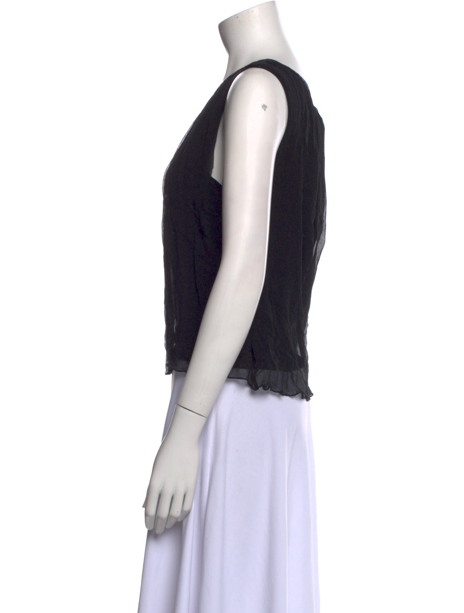 Alice + Olivia Leather Scoop Neck Crop Top