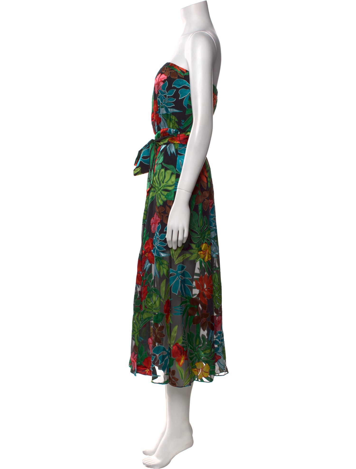 Alice + Olivia Floral Print Midi Length Dress
