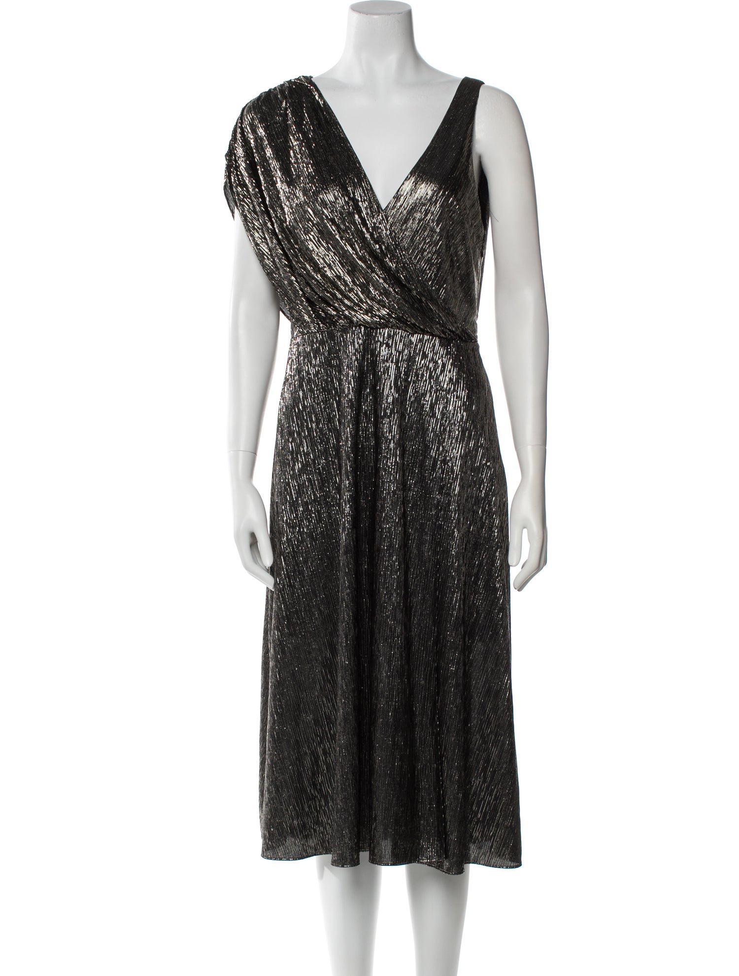 Alice + Olivia V-Neck Midi Length Dress