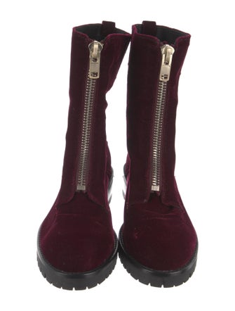 Alice + Olivia Velvet Combat Boots