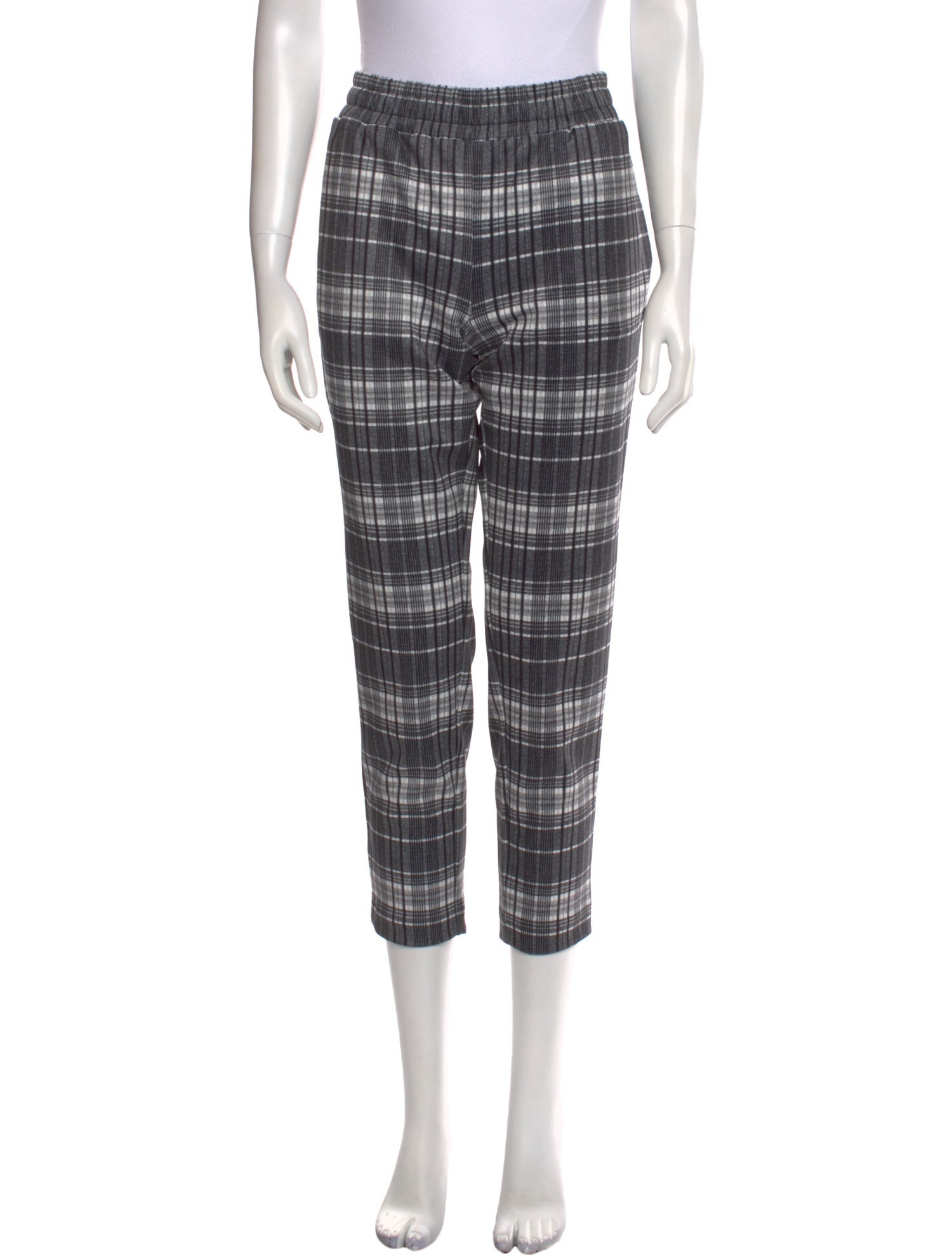 Alice + Olivia Plaid Print Straight Leg Pants
