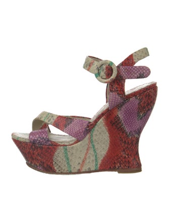 Alice + Olivia Leather Printed Sandals