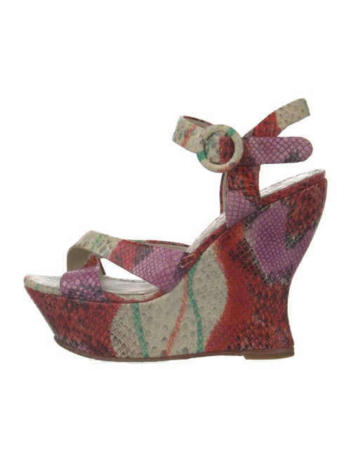 Alice + Olivia Leather Printed Sandals