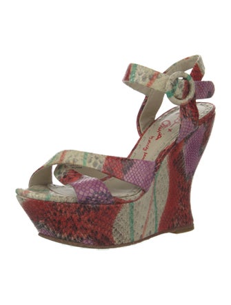 Alice + Olivia Leather Printed Sandals
