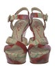 Alice + Olivia Leather Printed Sandals