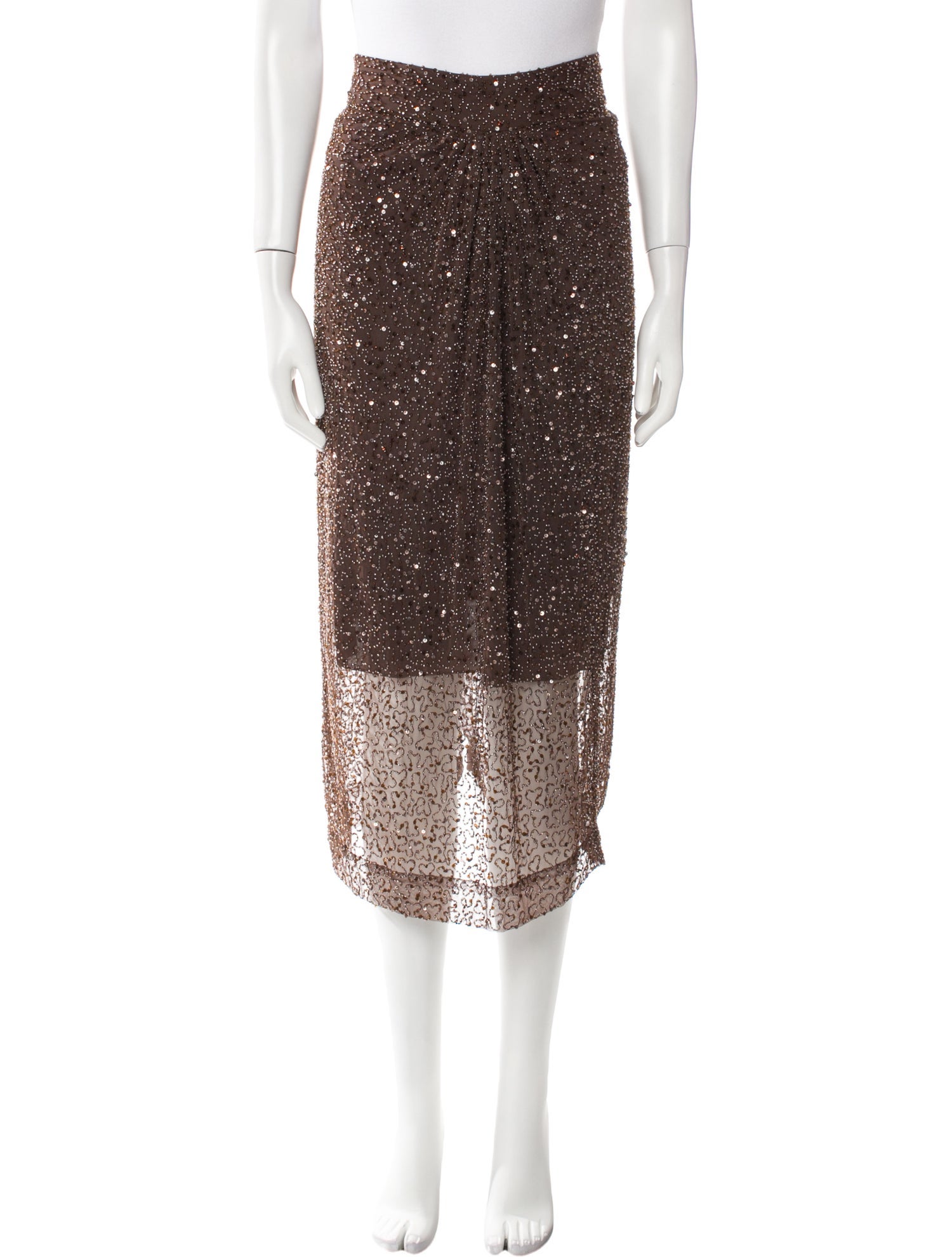 Alice + Olivia Silk Knee-Length Skirt