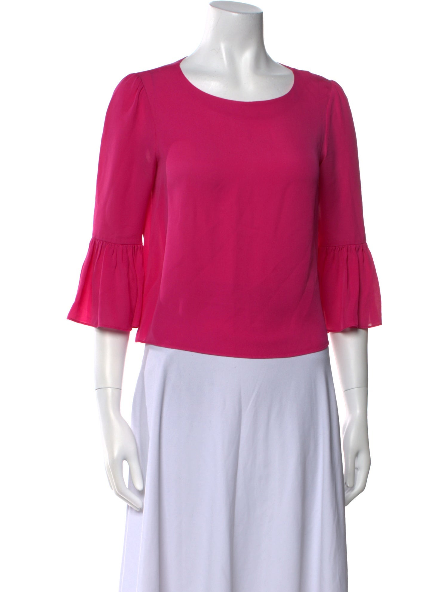 Alice + Olivia Silk Bateau Neckline Blouse