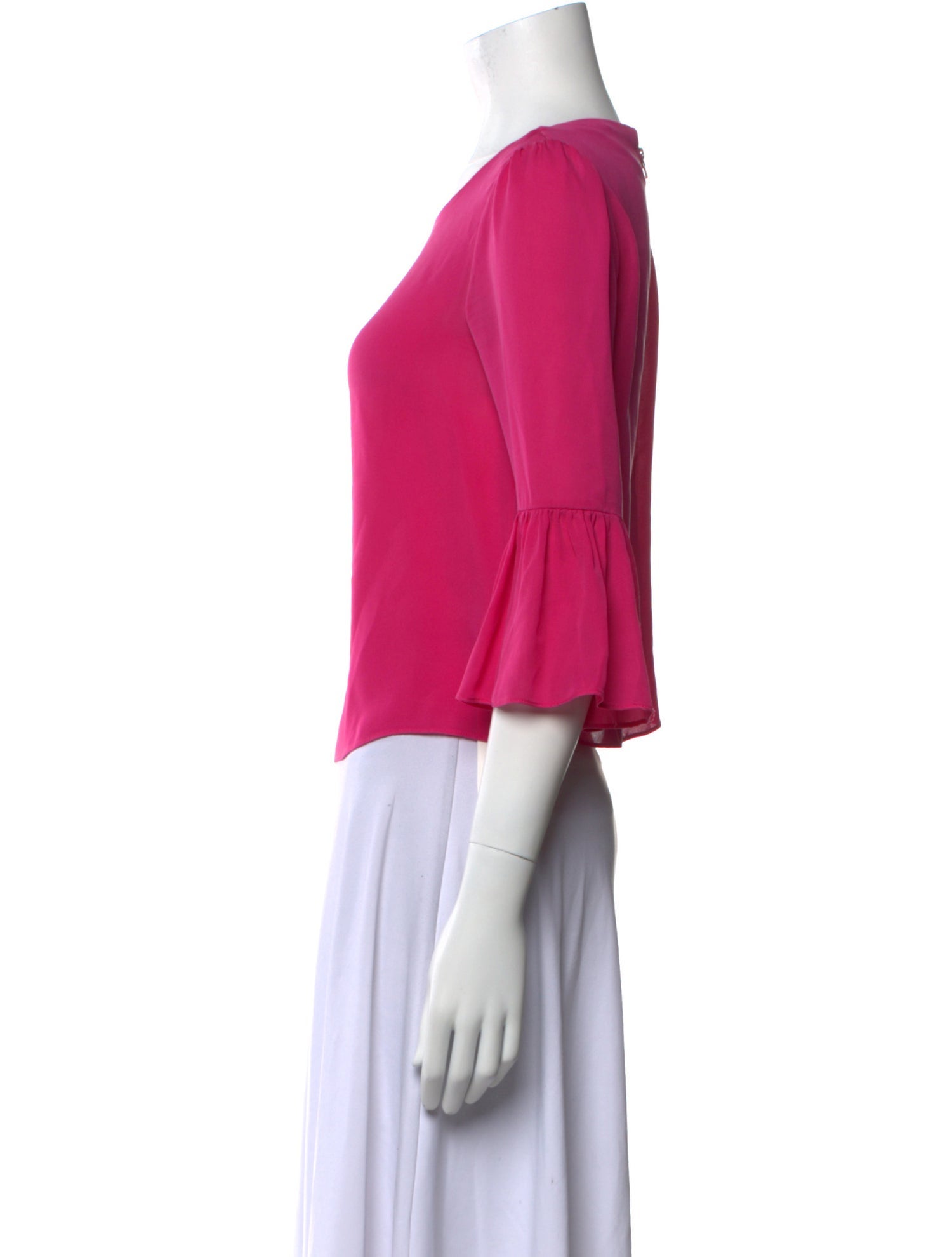 Alice + Olivia Silk Bateau Neckline Blouse