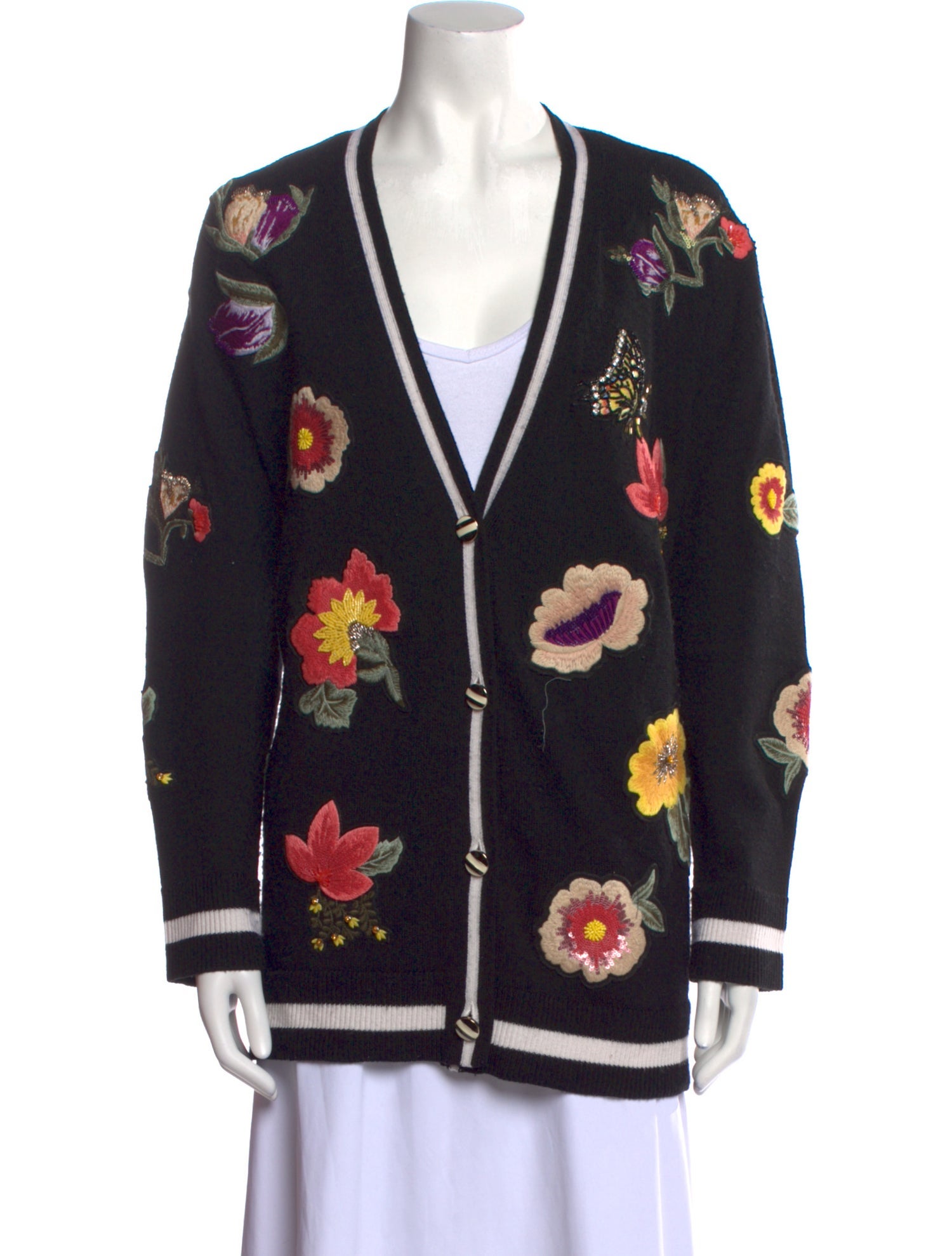 Alice + Olivia Wool Floral Print Sweater