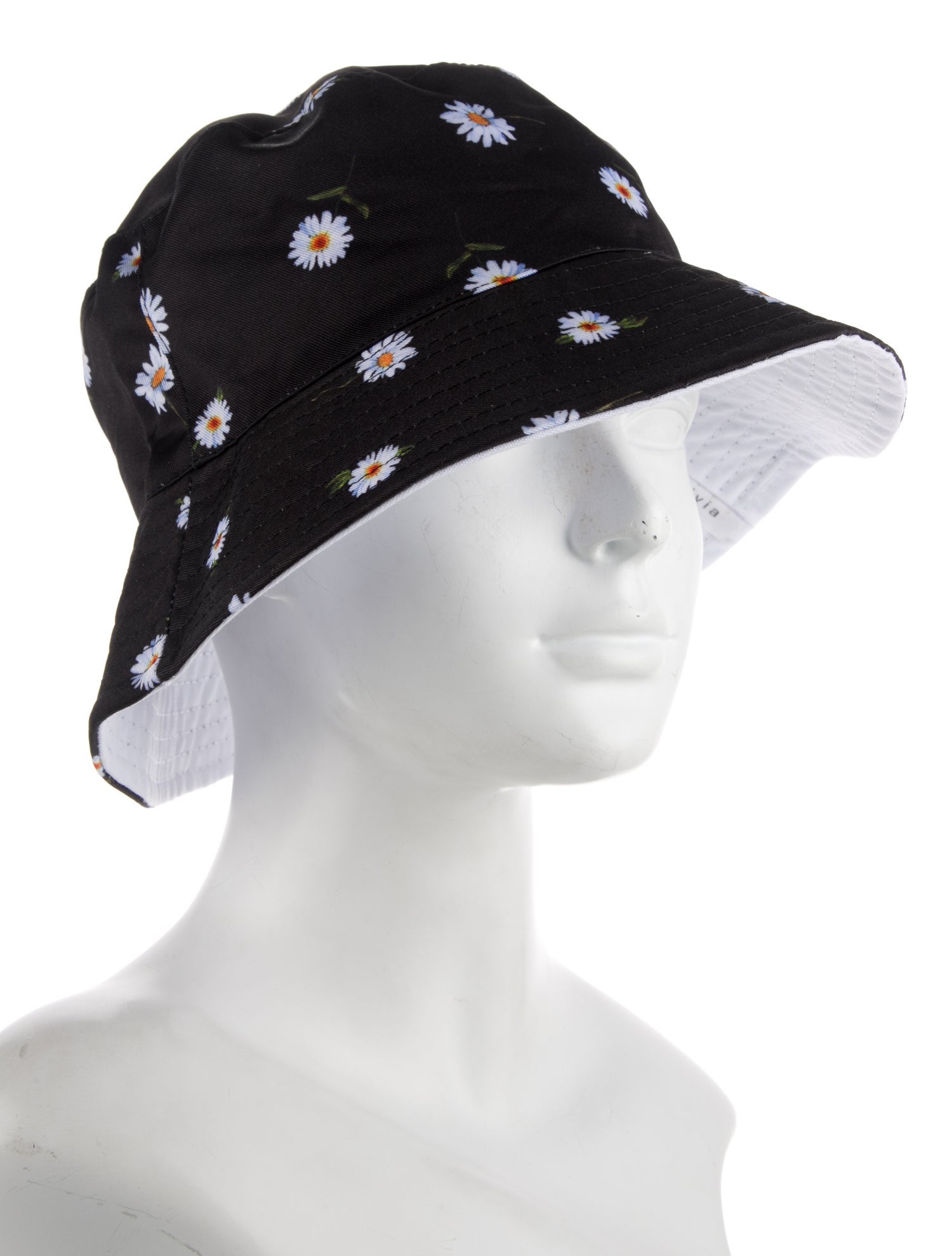 Alice + Olivia Synthetic-Blend Sunflower Pattern Reversible Bucket Hat w/ Tags